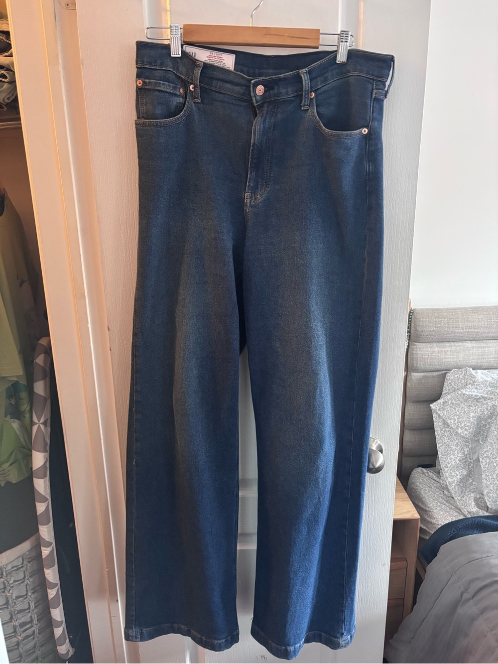 GAP Women's Deep Blue Wide-Leg Jeans